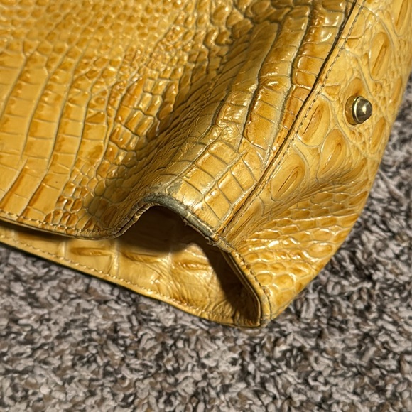 Brahmin Yellow Croc Embossed Leather Tote Purse - Picture 6 of 16